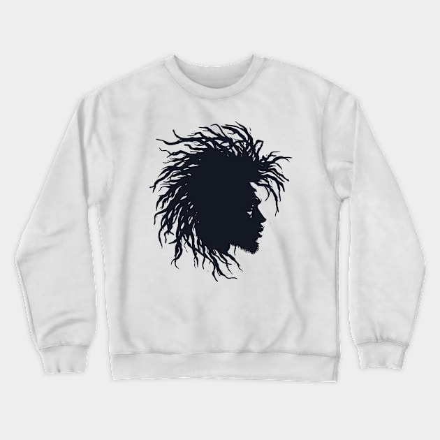 Afrocentric Dreadlocks Silhouette Crewneck Sweatshirt by Graceful Designs